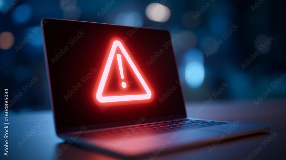 Poster system error and warning alert concept for tech issues and cyber threats