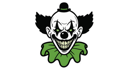 Fototapeta premium An ominous clown with a menacing grin.