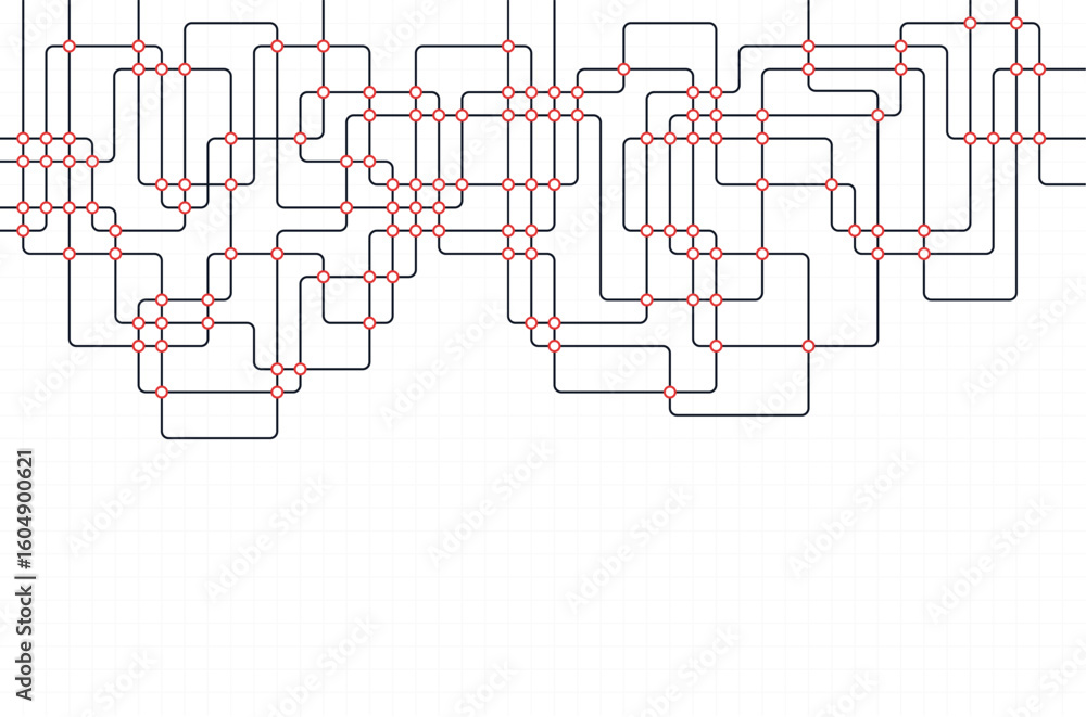 Poster circuit connect lines and dots. network technology and connection concept. decentralized network nod