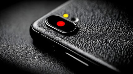 Close-up of a textured black smartphone case.