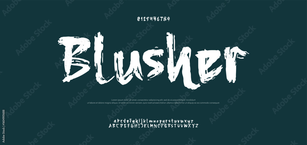 Aufkleber grunge alphabet with capital letters. dirty textured vector font. typographic distressed font with d