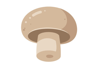 A beige mushroom with a rounded cap and a stubby cylindrical stem