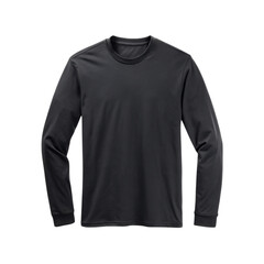 Plain dark grey long sleeve t shirt isolated on transparent background