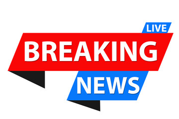 Professional breaking news headline banner with sleek bold design and attention-grabbing style suitable for TV broadcasts, urgent announcements, live streaming, and social media news posts