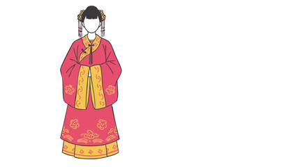 Illustration of an ancient Chinese garment with intricate details.
