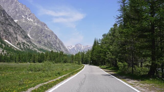 Scenic Road Through Alpine Valley &ndash; Gran Paradiso, Italy