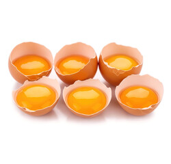 set of Cracked Egg with Yolk Spilled Ingredient for Cooking on transparent background PNG

