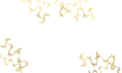 Shiny gold glitter.Pieces flakes of gold.Abstract shiny gold glitter design element.Luxury Golden Line.Elegant rectangle gold frame. Decorative square gold border design elements.