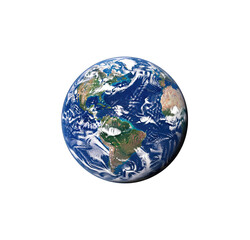 Blue Planet Earth Globe Isolated with Clipping Path on transparent background PNG

