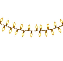 Glowing Garland Lights String for Holiday Decoration on transparent background PNG