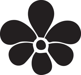 Folk Flower EPS Vector – Bold Linocut-Inspired Floral Clipart, Scandinavian Folk Art Bloom, Black Silhouette Flower for Crafting, Cricut, Laser Cut, Boho Decor