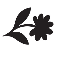 Folk Flower EPS Vector – Bold Linocut-Inspired Floral Clipart, Scandinavian Folk Art Bloom, Black Silhouette Flower for Crafting, Cricut, Laser Cut, Boho Decor