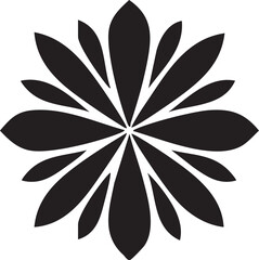 Folk Flower EPS Vector – Bold Linocut-Inspired Floral Clipart, Scandinavian Folk Art Bloom, Black Silhouette Flower for Crafting, Cricut, Laser Cut, Boho Decor