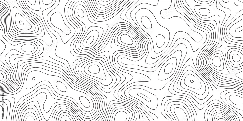 Aufkleber white background topography contour map with black curve lines. geography contour map linear backgro
