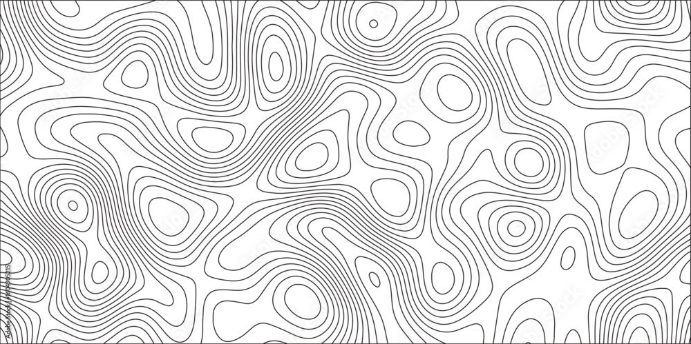 Aufkleber white background topography contour map with black curve lines. geography contour map linear backgro