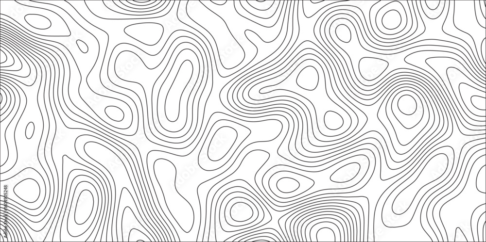Aufkleber white background topography contour map with black curve lines. geography contour map linear backgro