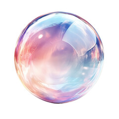 Colorful soap bubble floating against a plain background capturing light and reflections in vibrant hues