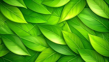 Lush green leaves, overlapping pattern