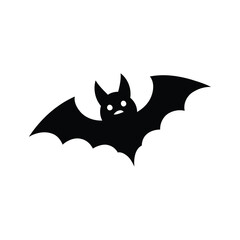 Obraz premium Black bat silhouette flying isolated on white background