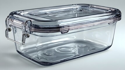 Clear plastic food container with latching lid.