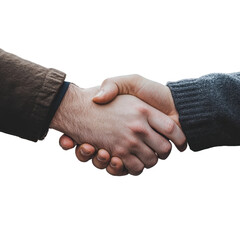 Handshake between two individuals signifies agreement and partnership in a professional setting