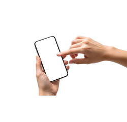 Hands Holding Smartphone with Blank Screen on transparent background PNG

