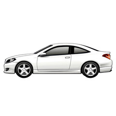Fototapeta premium Sleek white sports car showcases modern design and elegance on a simple background during daytime