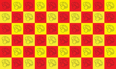 Abstract background pattern with mushroom motif
