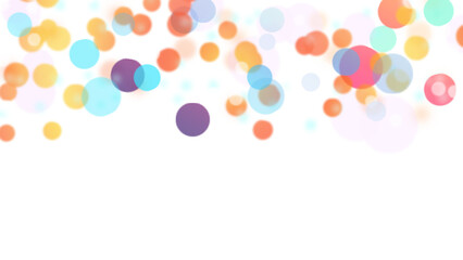 Colorful Bokeh Confetti, Transparent PNG effect for festive party and celebration designs.