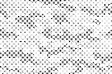 Abstract halftone background. Military camouflage effect dot seamless pattern texture. Dotted background as design element.
