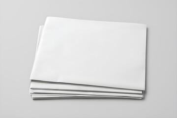 Stack of Blank White Newspapers Mockup