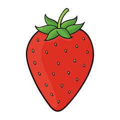 Creative Vector Style Strawberry on White Background