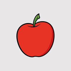Creative Vector Style Apple on White Background
