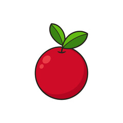 Creative Vector Style Cranberry on White Background