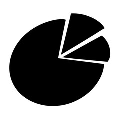 Black and White Pie Chart with Three Sections and Proportional Sizes