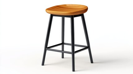 Wooden Bar Stool with Metal Frame in Modern Design for Stylish Interiors