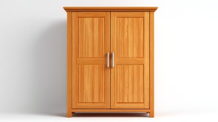 Wooden Wardrobe with Double Doors Showcasing Clean Design for Modern Interiors