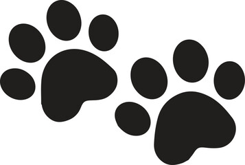 Dog or cat paw print flat icon for animal apps and websites