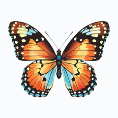 Vibrant Monarch Butterfly - Colorful Insect Illustration
