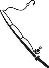 black fishing rod silhouette