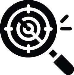 Target identification and magnifying glass icon
