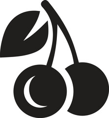 Cherry logo. Isolated cherry on white background