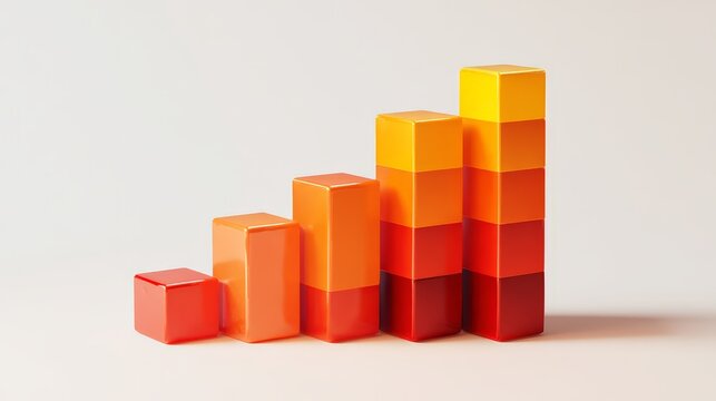 Colorful bar graph representing data growth and progress in a business context.