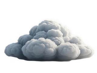 A detailed 3d rendered cumulus cloud formation with soft lighting against a deep black background