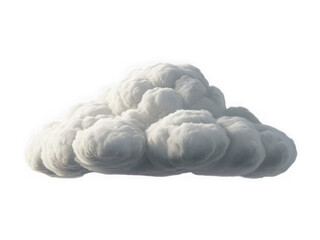 Realistic 3d rendered cumulus cloud floating isolated on a deep black background with soft lighting and subtle texture details