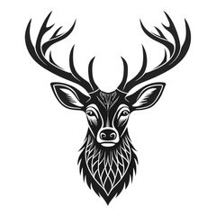 Naklejka premium Majestic Stag A Black and White Artistic Rendering