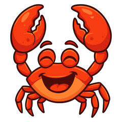 Delightful red crab cartoon character smiling