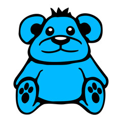 Blue Bear Happy Cute Teddy Friendly Comic Grizzly