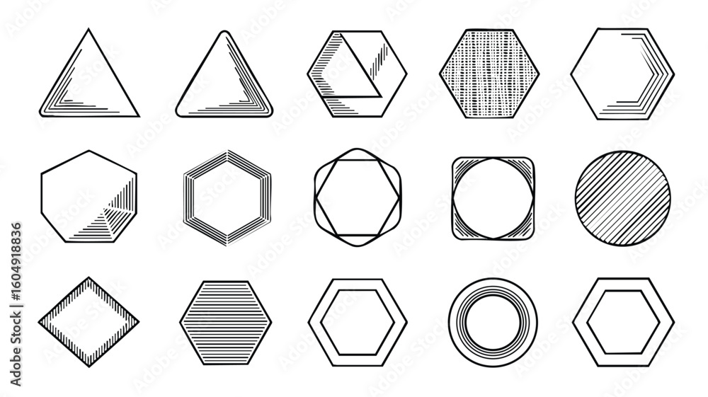 Poster geometric frames: 18 unique shapes for design projects