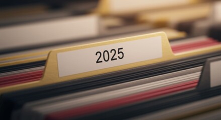 Organization and planning concept displayed through file folder system 2025